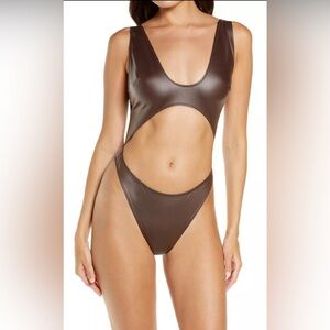 SKIMS Wet Jersey Cutout Bodysuit NWT